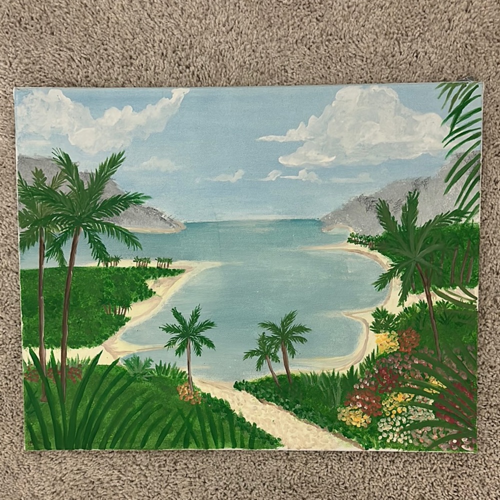 Serene Tropical Beach Canvas Art